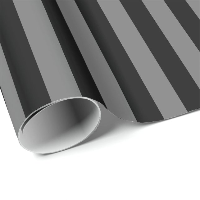 Grey/Black Stripe Wrapping Paper (Roll Corner)