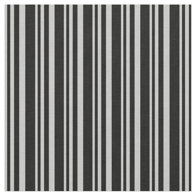 Grey & Black Striped/Lined Pattern Fabric (Close Up)