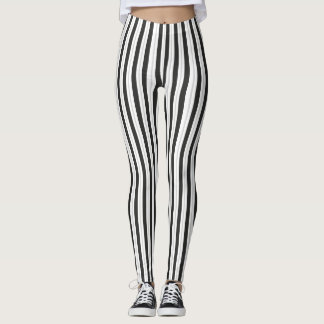 Grey black stripes leggings