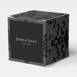 Grey & Black Swirl Gothic Wedding Favour Box