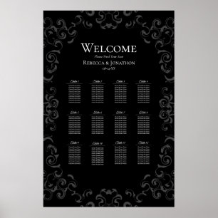 Grey & Black Swirl Gothic Wedding Poster