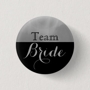 Grey & Black Wedding Team Bride 3 Cm Round Badge