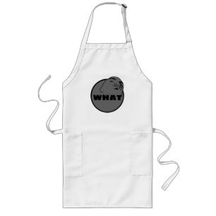 grey black What Mug Shot Yo Man What You Want Long Apron