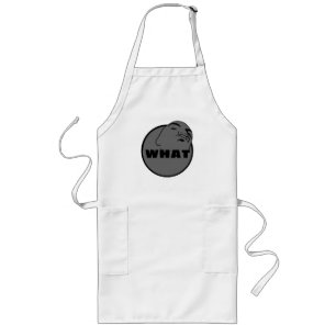 grey black What   Mug Shot   Yo Man What You Want Long Apron