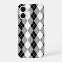 Grey Black White Argyle Diamond Design