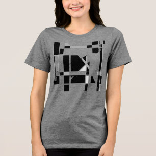Grey Black White Gameboard Geometric MCM-inspired Tri-Blend Shirt