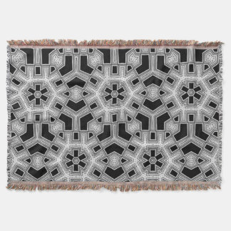 Grey Black+White Geometric Pattern NoColor #9 Throw Blanket