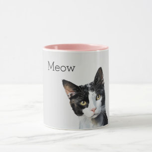 Grey Black White Kitty Cat Mug