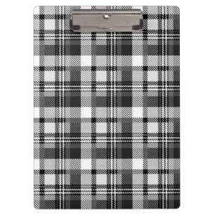 Grey Black White Madras Plaid Design Clipboard