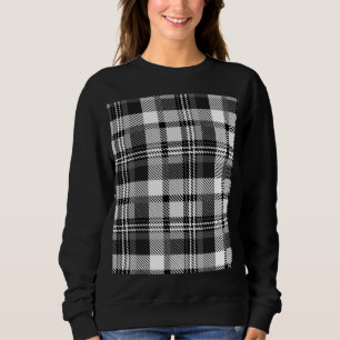Grey Black White Madras Plaid Design Sweatshirt