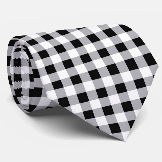 Grey Black White Plaid Check Pattern  Tie (Creator Uploaded)