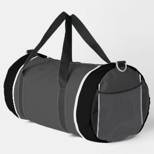 Grey Black White Stripe  Duffle Bag