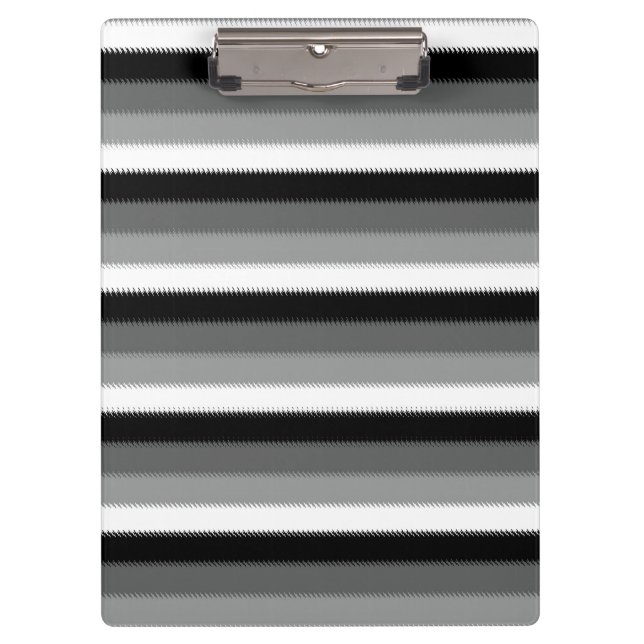 Grey Black White Stripes Design  Clipboard (Front)