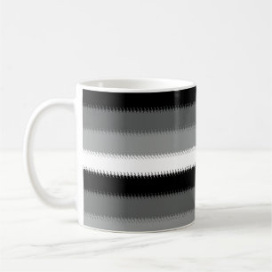 Grey Black White Stripes Design Coffee Mug