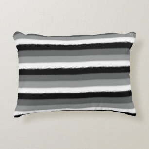 Grey Black White Stripes Design  Decorative Cushion
