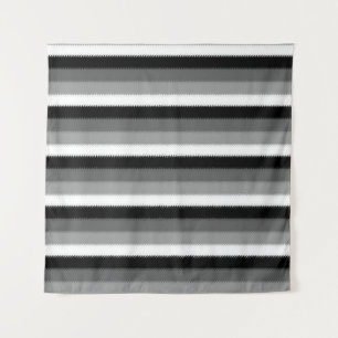 Grey Black White Stripes Design  Tapestry