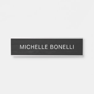 Grey Black Wood Design Modern Professional Door Sign