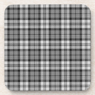 Grey Blackwatch Tartan Plaid Design Coaster