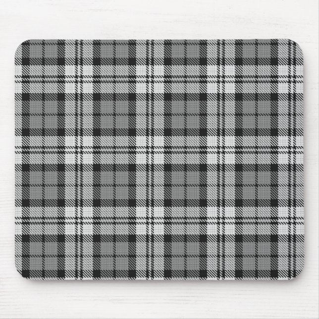  Grey Blackwatch Tartan Plaid Design  Mouse Pad (Front)