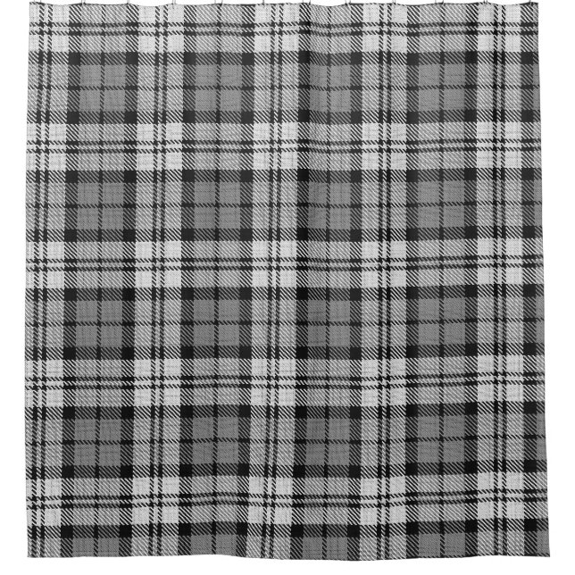  Grey Blackwatch Tartan Plaid Design  Shower Curtain (Front)