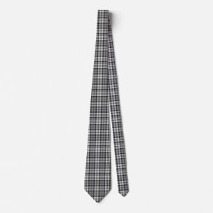 Grey Blackwatch Tartan Plaid Design Tie