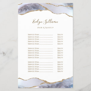 Grey blue agate price list flyer