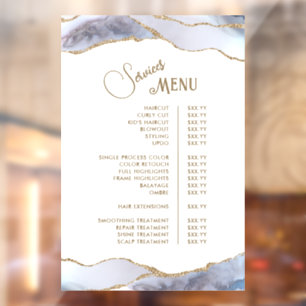 Grey Blue Agate Services Menu
