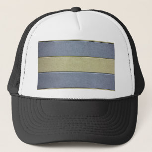 Grey Blue and Tan Yellow Trucker Hat