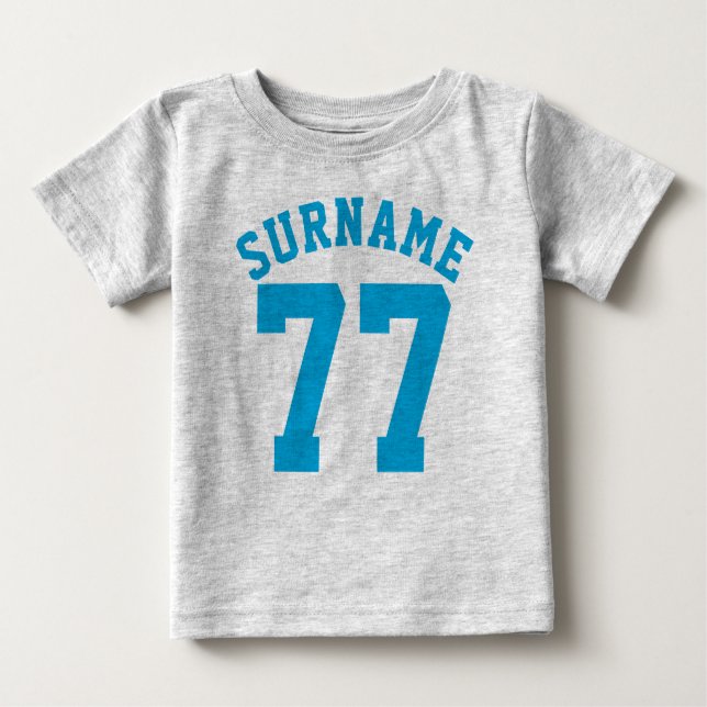 Grey & Blue Baby | Sports Jersey Design Baby T-Shirt (Front)