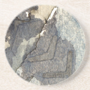 grey-blue background watercolor 2 coaster