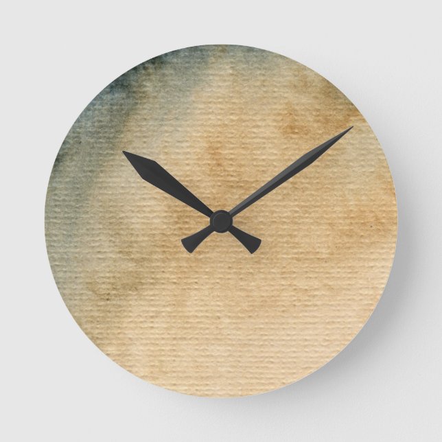 grey-blue background watercolor 7 round clock (Front)