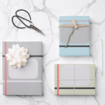 Grey Blue Beige Stripes Signature Card 