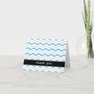 Grey & Blue Chevron custom Thank You Cards