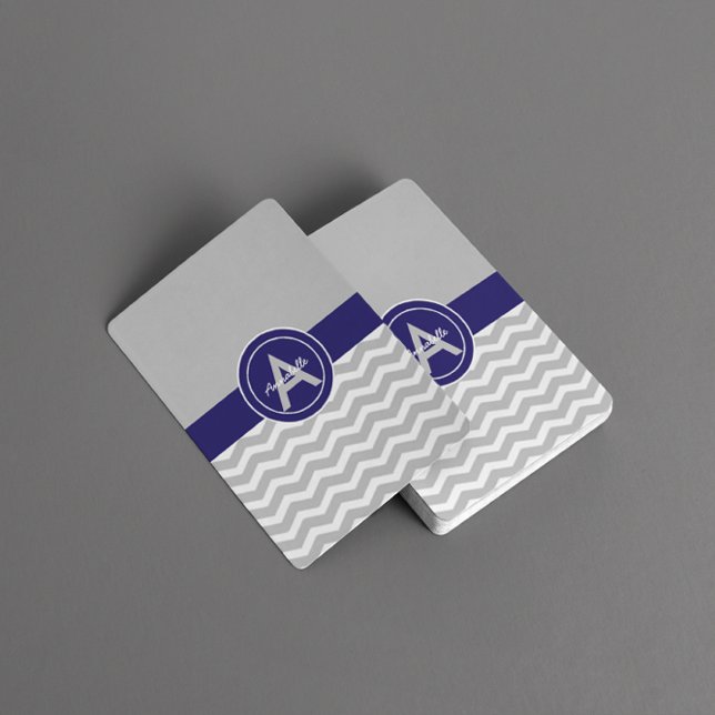 Grey Blue Chevron Playing Cards (Creator Uploaded)