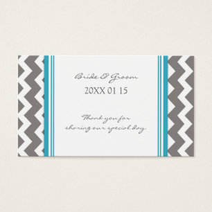 Grey Blue Chevron Wedding Favour Tags