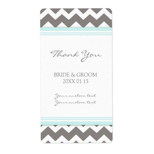 Grey Blue Chevron Wedding Labels