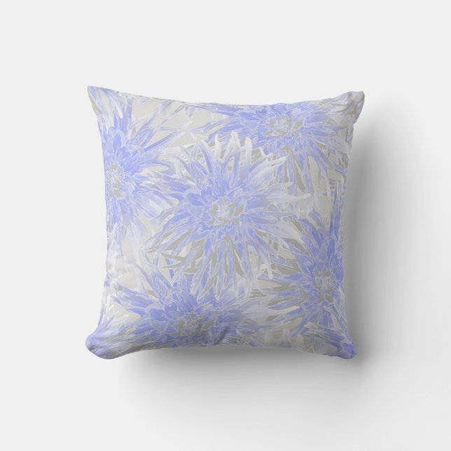 Grey-blue dahlias. cushion (Front)