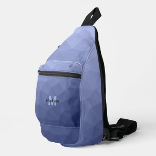 Grey blue geometric mesh pattern Monogram Sling Bag