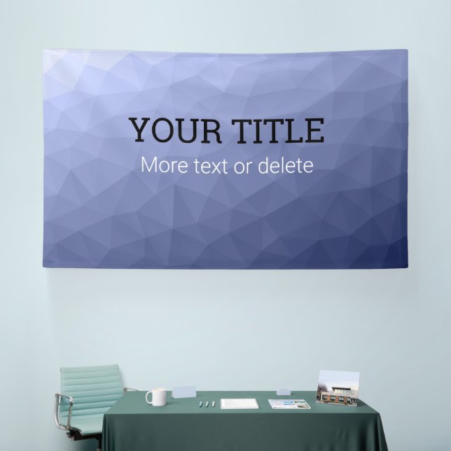 Grey blue geometric mesh Triangle custom text Banner (Tradeshow)