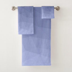 Grey blue gradient geometric mesh pattern bath towel set