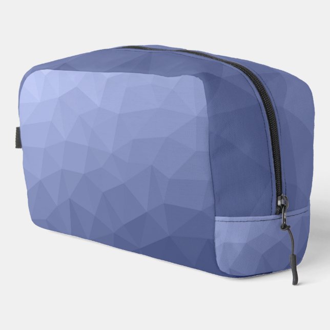 Grey blue gradient geometric mesh pattern dopp kit (Right Corner)