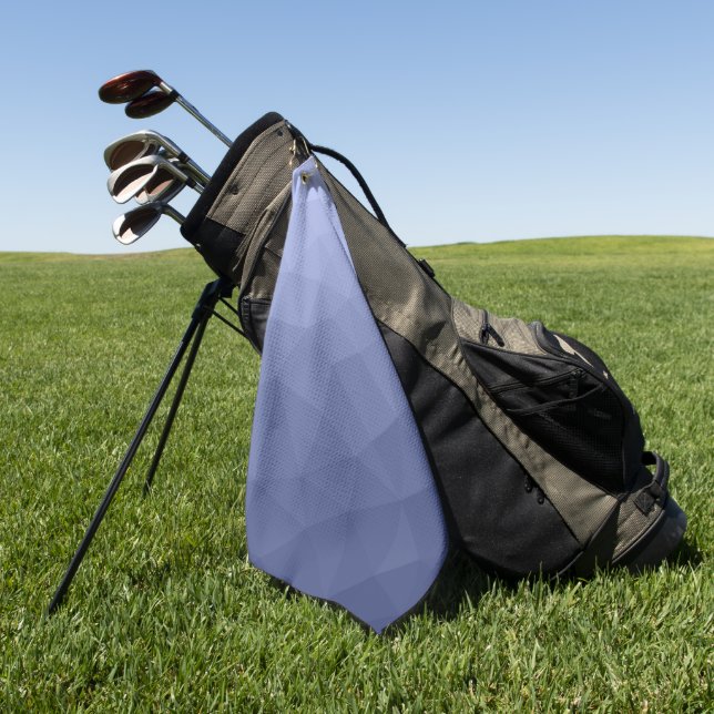 Grey Blue gradient geometric mesh pattern Golf Towel (Green)