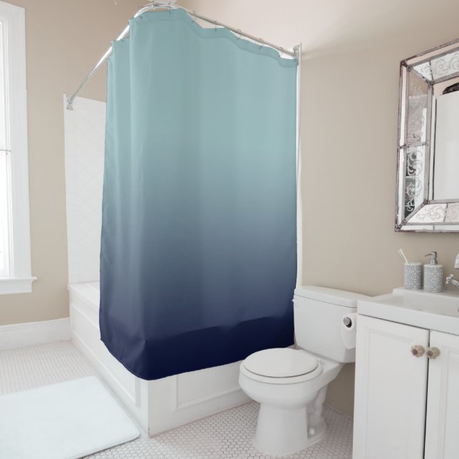 Grey-blue gradient. shower curtain (In Situ)
