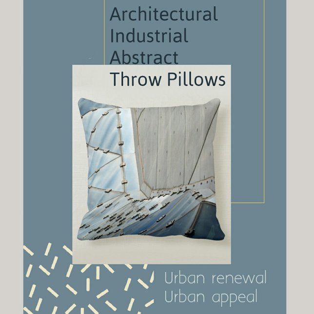 Grey Blue Grey Industrial Architectural Cushion (Creator Uploaded)