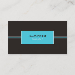 Grey Blue Minimalist Consultant Business Card