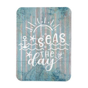 Grey Blue Seas the Day Cruise Magnet