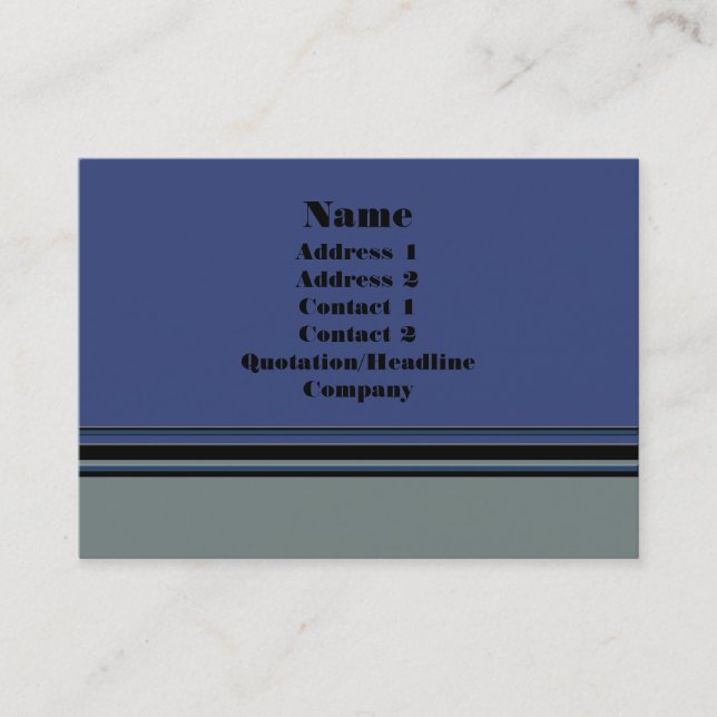 grey blue simple business card (Front)