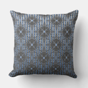 Grey Blue Striped Hollywood Regency Pattern Cushion