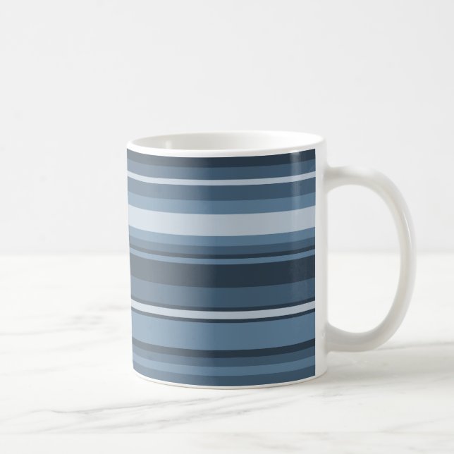Grey-blue stripes coffee mug (Right)