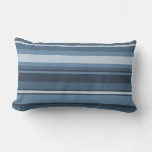 Grey-blue stripes lumbar cushion